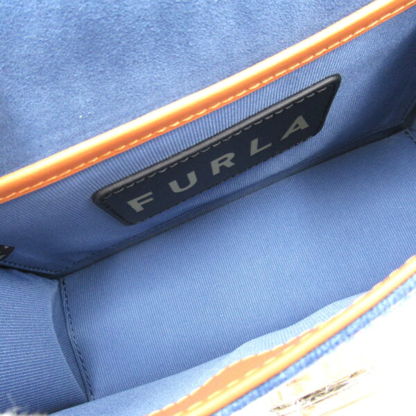 2101217944441 6 Furla Shoulder Bag Denim Leather Blue