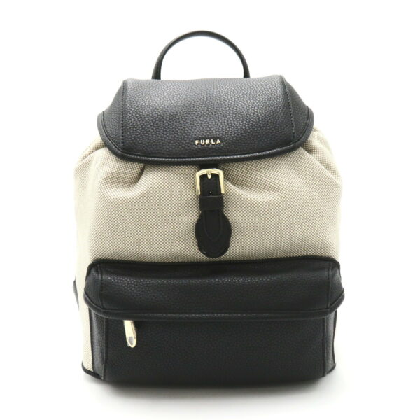 2101217944656 1 Furla Leather Backpack Ivory Black