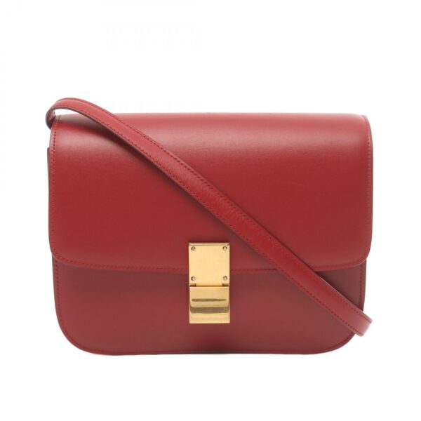 2101217950329 1 Celine Leather Classic Box Medium Shoulder Bag Red