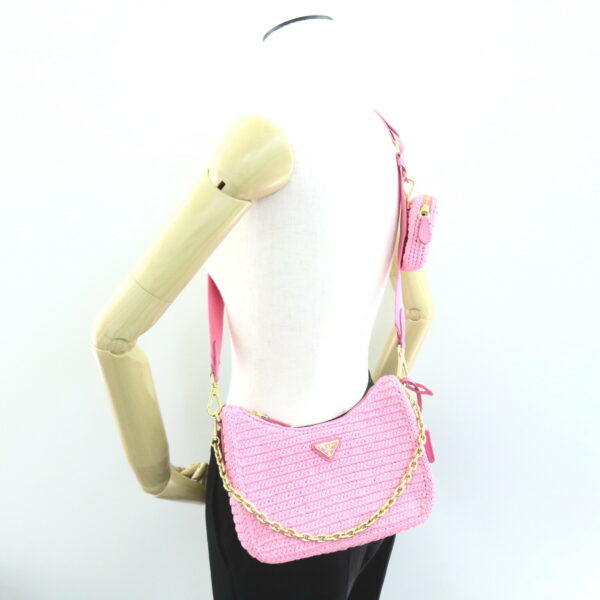 2101217956000 5 Prada Re Edition 2Way Shoulder Bag Calf Leather Pink