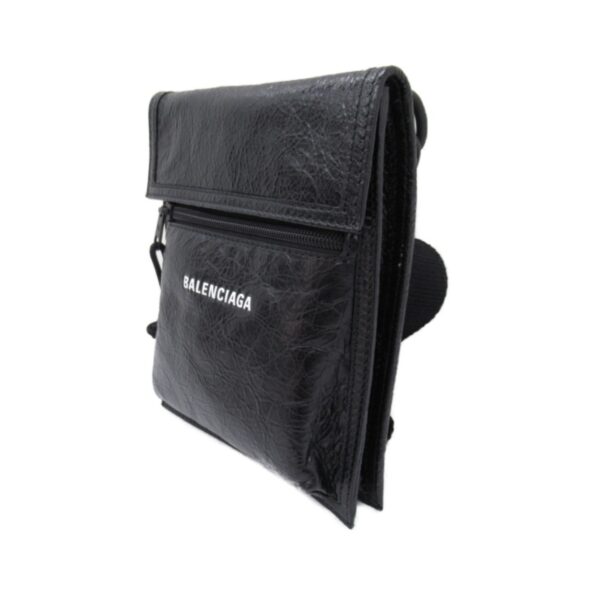 2101217961073 5 Balenciaga Small Pouch with Trap Shoulder Bag Lambskin Black