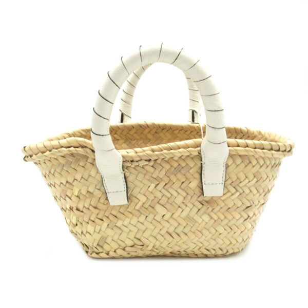 2101217966894 2 Chloe Raffia Leather Tote Bag Beige White