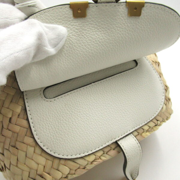 2101217966894 7 Chloe Raffia Leather Tote Bag Beige White