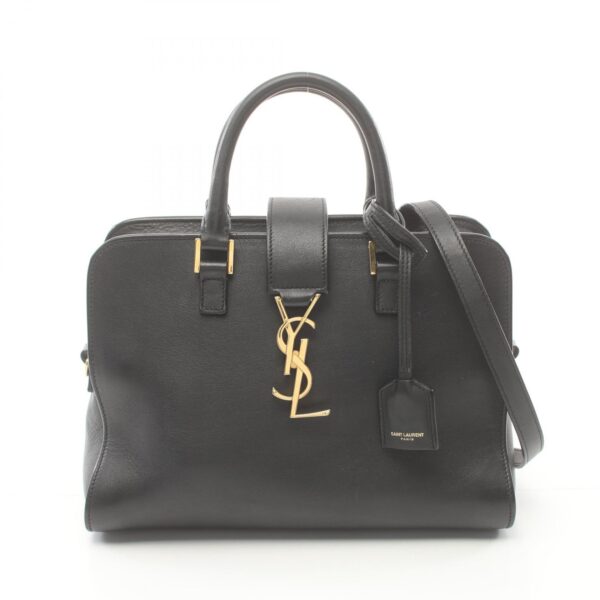 2101217970723 1 Yves Saint Laurent Monogram Baby Cabas Handbag Leather Black