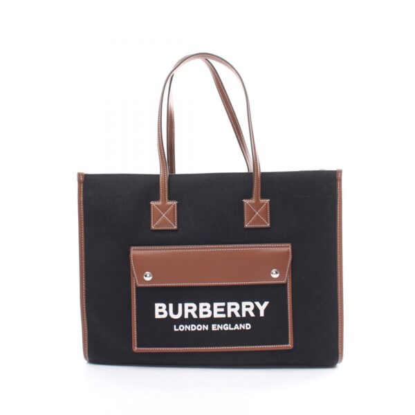 2101217971102 1 Burberry Freya Tote Tote Bag Leather Black Brown