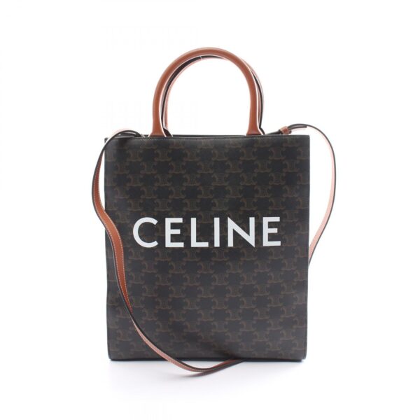 2101217971218 1 Celine Small Vertical Triomphe Tote Bag Black Brown