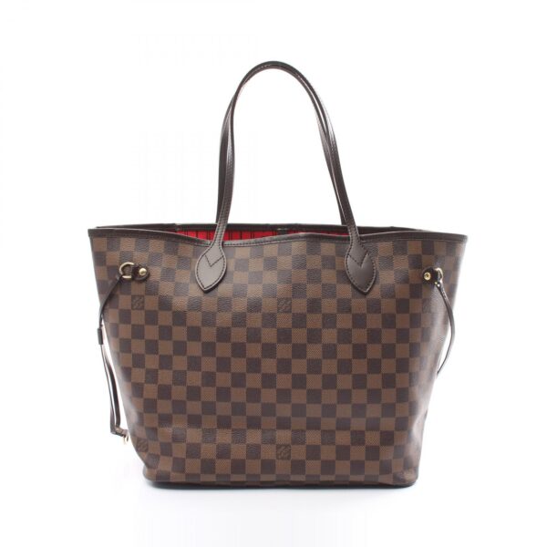 2101217975513 1 Louis Vuitton Neverfull MM Leather Tote Bag Damier Brown