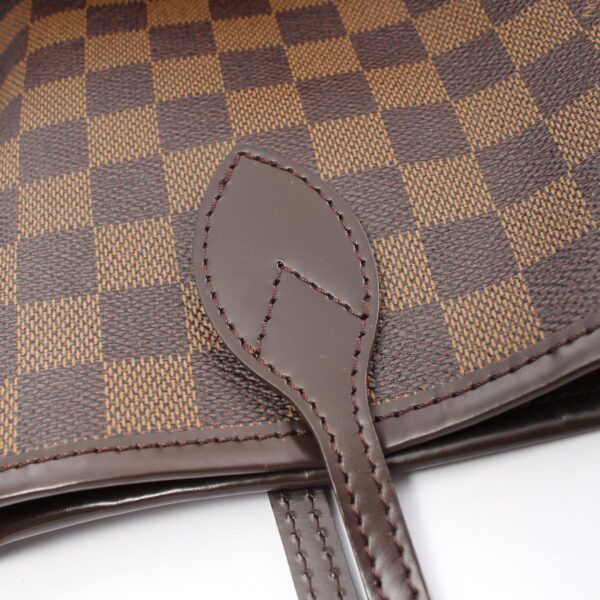 2101217975513 10 Louis Vuitton Neverfull MM Leather Tote Bag Damier Brown