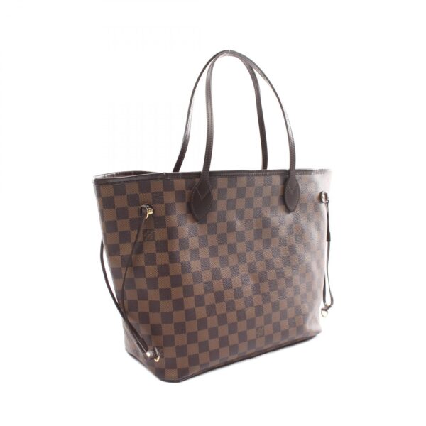 2101217975513 2 Louis Vuitton Neverfull MM Leather Tote Bag Damier Brown