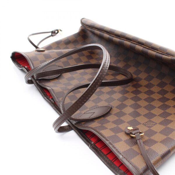 2101217975513 6 Louis Vuitton Neverfull MM Leather Tote Bag Damier Brown