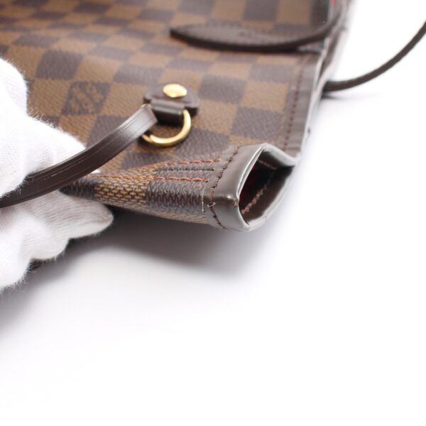 2101217975513 7 Louis Vuitton Neverfull MM Leather Tote Bag Damier Brown