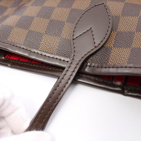 2101217975513 9 Louis Vuitton Neverfull MM Leather Tote Bag Damier Brown