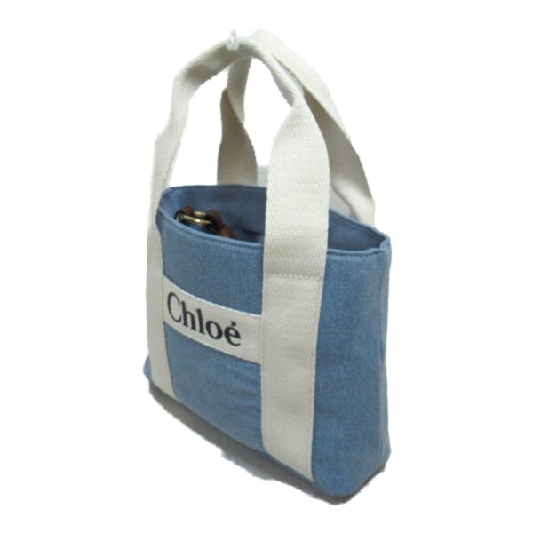 2101217976275 4 Chloe 2Way Shoulder Bag Cotton Blue White