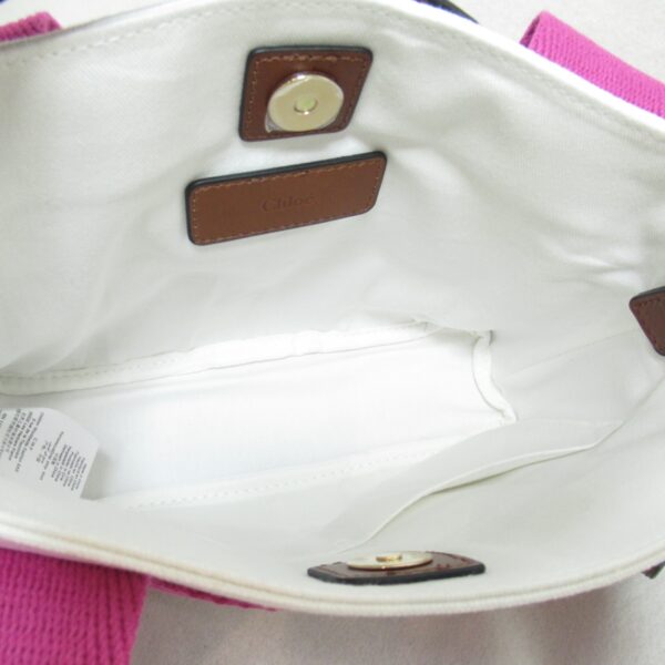 2101217976336 9 Chloe 2Way Shoulder Bag Cotton White Pink