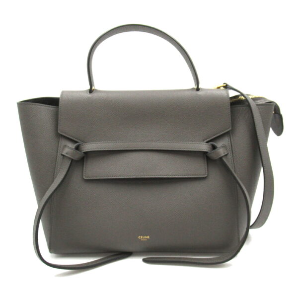 2101217987172 1 Celine Leather 2way Shoulder Bag Gray