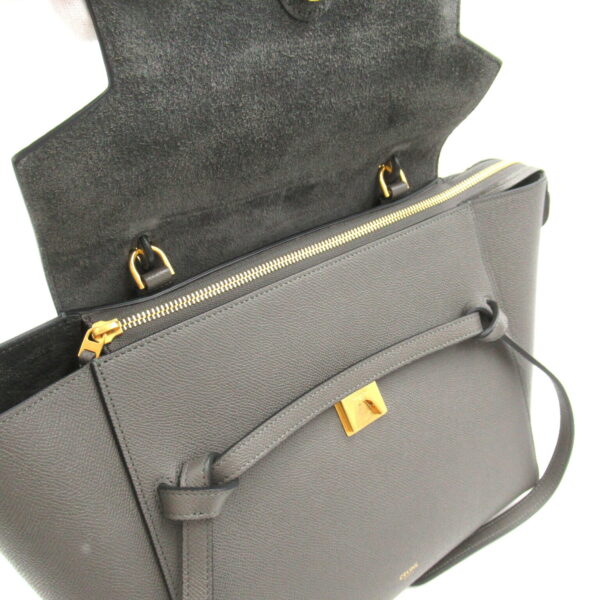 2101217987172 4 Celine Leather 2way Shoulder Bag Gray