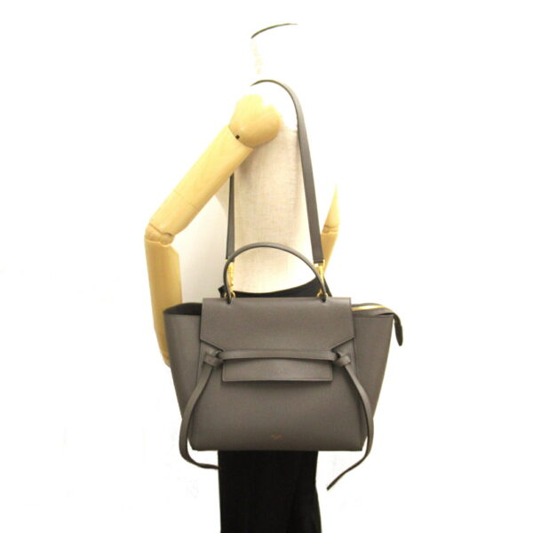 2101217987172 6 Celine Leather 2way Shoulder Bag Gray