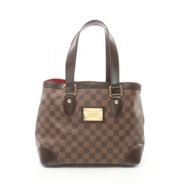 2101217988186 1 Louis Vuitton Hampstead PM Leather Tote Bag Damier Brown