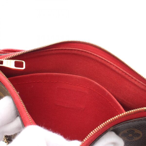 2101217988629 6 Louis Vuitton Pallas Clutch Handbag Leather Monogram Brown Red