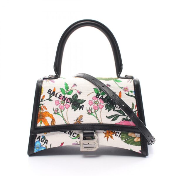 2101217992053 1 Gucci Flora Hourglass Handbag White Black Multicolor