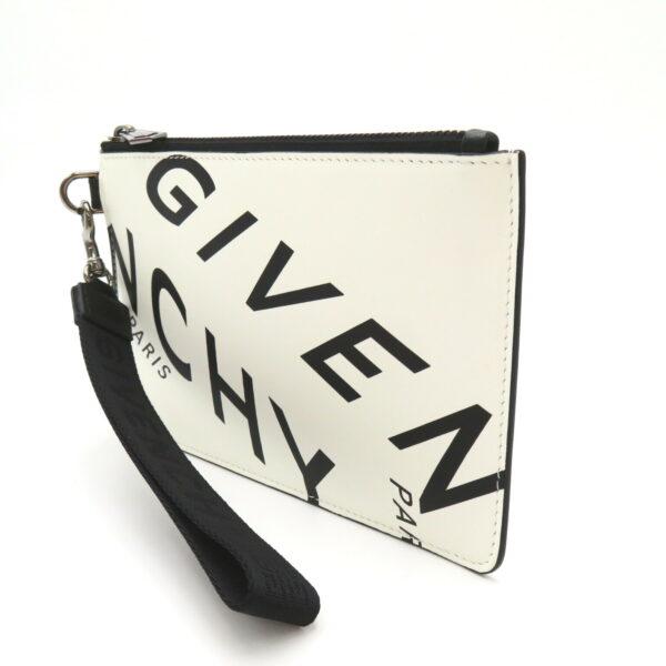 2101218003222 3 Givenchy Clutch Bag Shoulder Bag Leather White Black