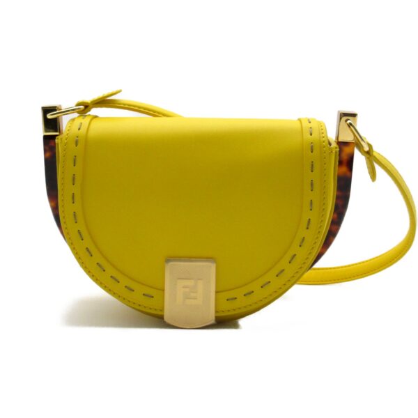 2101218005080 1 Fendi Moonlight Shoulder Bag Calf Leather Yellow