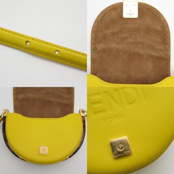 2101218005080 12c Fendi Moonlight Shoulder Bag Calf Leather Yellow