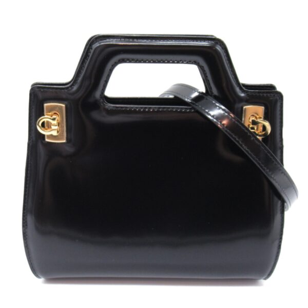 2101218006551 3 Salvatore Ferragamo Shoulder Bag Leather Black