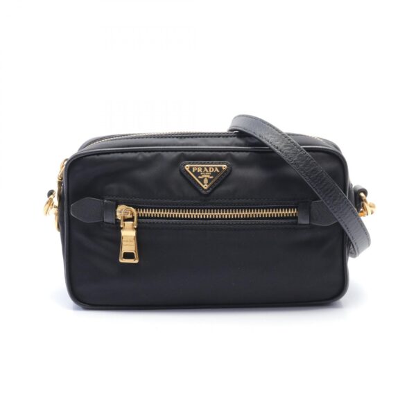 2101218009217 1 Prada Shoulder Bag Nylon Leather Black