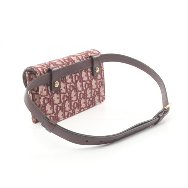 2101218009781 2 Dior Saddle Belt Pouch Oblique Jacquard Waist Bag Bordeaux Beige