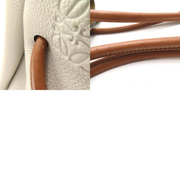 2101218018363 19c Loewe Flamenco Knot Small Tote Bag Leather White Brown