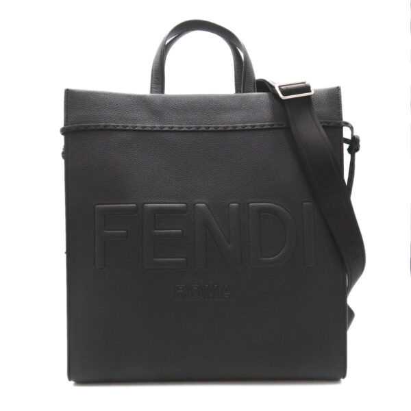 2101218023602 1 Fendi 2Way Tote Bag Leather Black