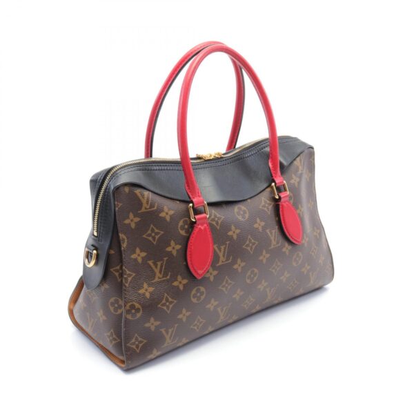 2101218035049 2 Louis Vuitton Tuileries Tote Handbag Leather Monogram Brown Black Red