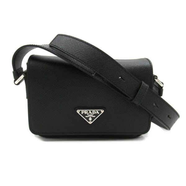 2101218039825 1 Prada Shoulder Bag Saffiano Leather Black