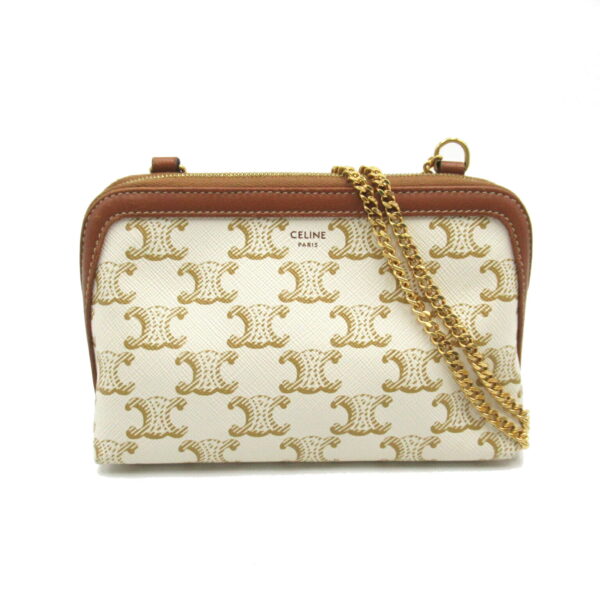 2101218059830 1 Celine Chain Shoulder Bag Ivory Brown