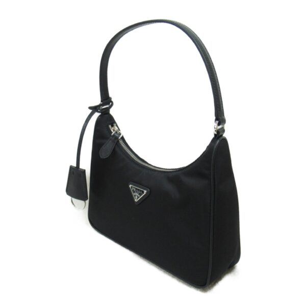 2101218060980 4 Prada Shoulder Bag Nylon Saffiano Leather Black