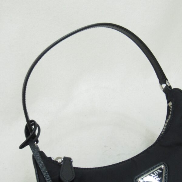 2101218060980 8 Prada Shoulder Bag Nylon Saffiano Leather Black