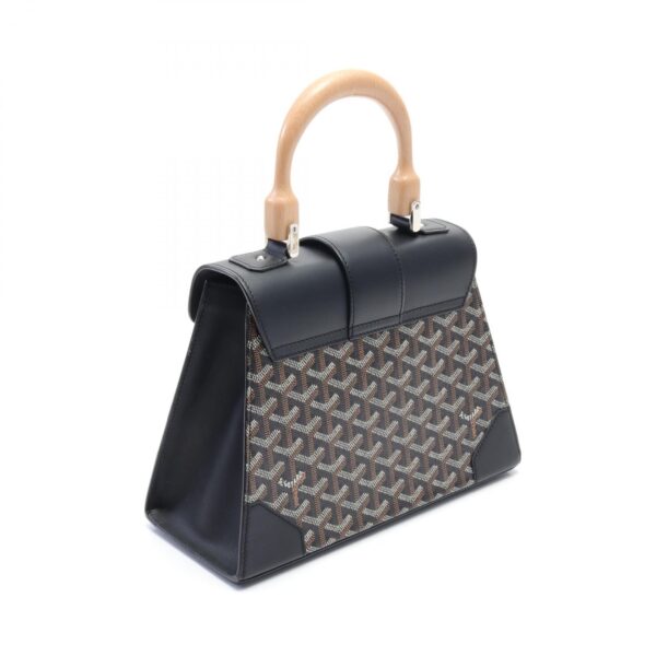 2101218073379 2 Goyard Saigon PM Handbag Leather Black Brown White