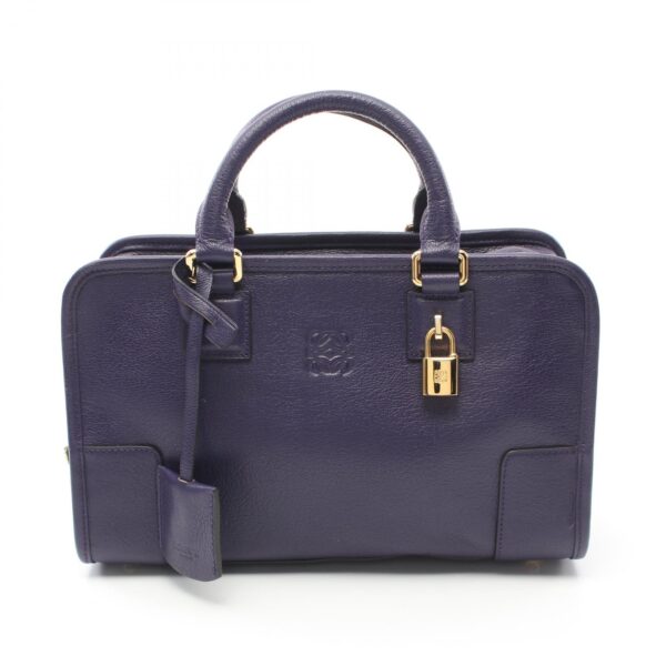 2101218079487 1 Loewe Amazona 28 Handbag Leather Purple