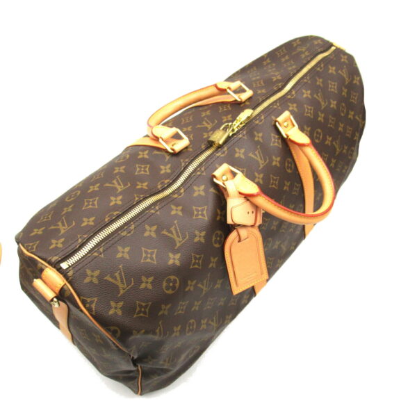 2101218085730 4 Louis Vuitton Keepall Bandouliere 55 Monogram Bag Brown