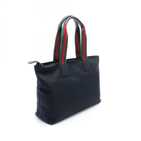 2101218086898 2 Gucci GG Webbing Tote Leather Black Green Red