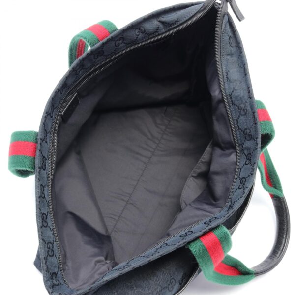 2101218086898 3 Gucci GG Webbing Tote Leather Black Green Red