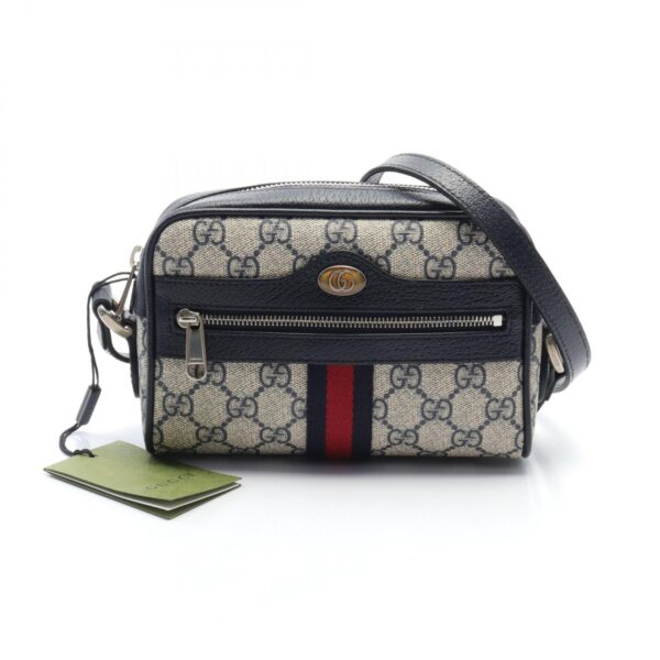 2101218095869 1 Gucci Ophidia Shoulder Bag Leather Navy Gray Red