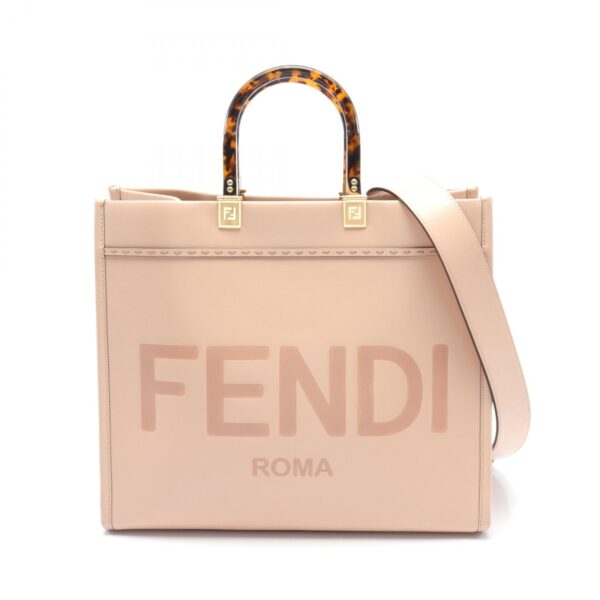 2101218096682 1 Fendi Sunshine Medium Tote Bag Leather Pink