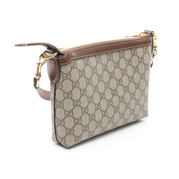 2101218101157 2 Gucci GG Supreme Shoulder Bag Beige Brown