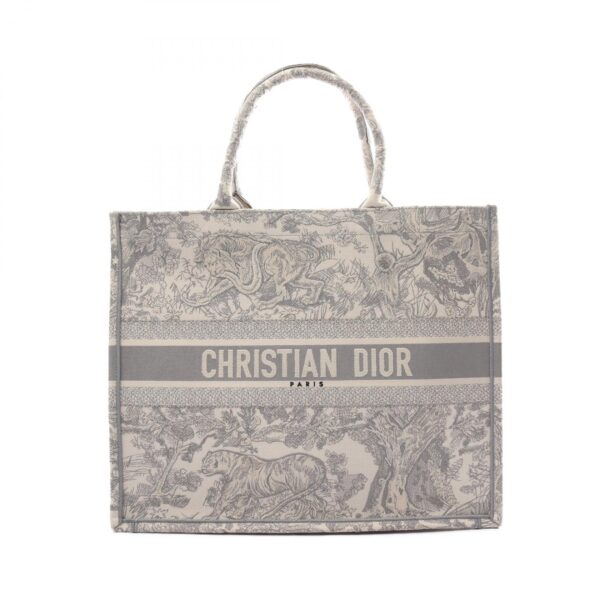 2101218125900 1 Dior Book Tote Large Toile de Jouy Tote Bag Gray Ivory