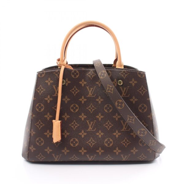 2101218142655 1 Louis Vuitton Montaigne MM Handbag Leather Monogram Brown