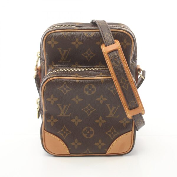 2101218142747 1 Louis Vuitton Amazon Shoulder Bag Leather Monogram Brown