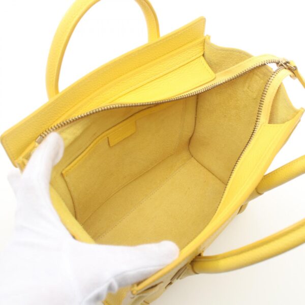 2101218143768 3 Celine Leather Nano Shopper Handbag Yellow