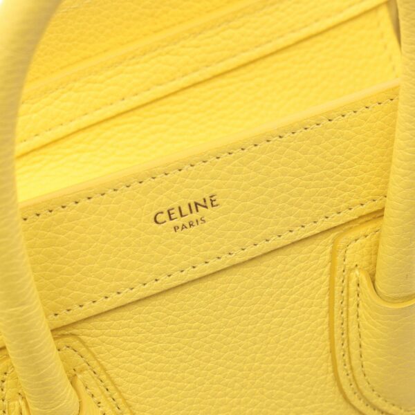 2101218143768 4 Celine Leather Nano Shopper Handbag Yellow